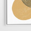 Obraz w ramie 50x50 - Wewnętrzne Formy - koła okręgi, abstrakcyjna nowoczesna sztuka - rama biała