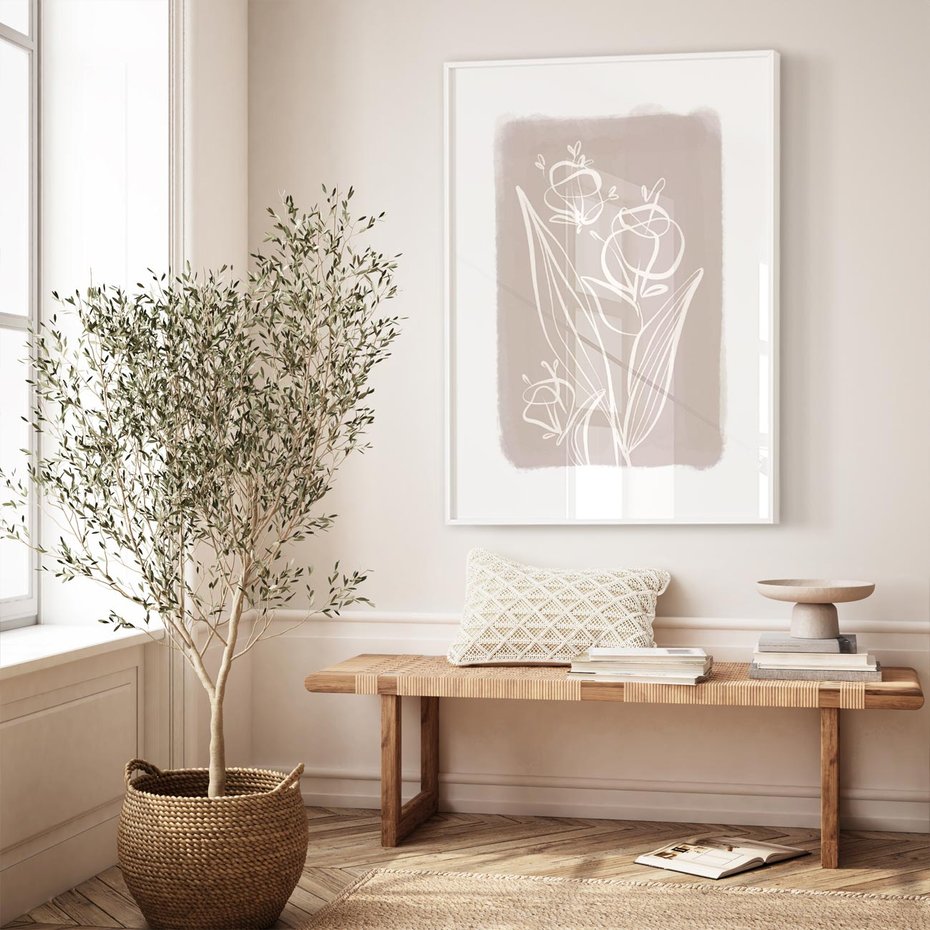 Plakat bez ramy 21x30 - Pastelowe Nastroje - nowoczesny subtelny plakat, beżowy