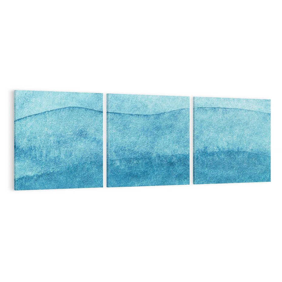 Obraz na płótnie 120x40 - Kolorowe fale akwareli - akwarela, fale