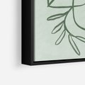 Obraz w ramie 70x100 - Energetyczne Odrodzenie Natury - abstrakcyjne delikatne zielone linie, podobne do gałęzi kwiatów - rama czarna