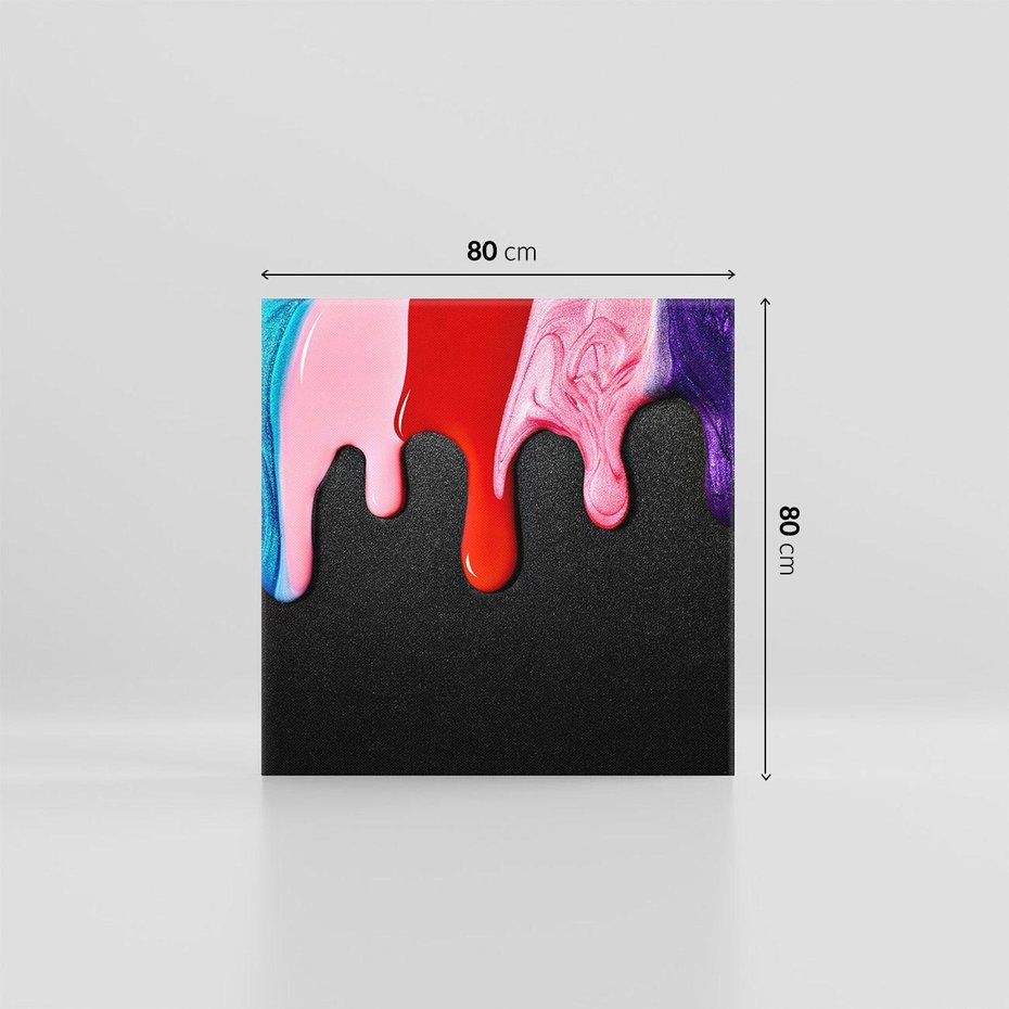 Obraz na płótnie 80x80 - Abstrakcja Kolorowych Farb - farba, abstrakcja