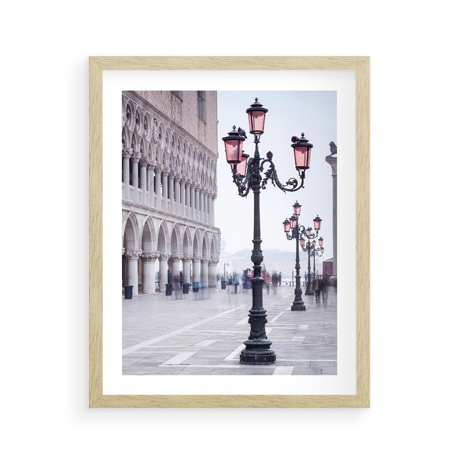 Plakat w ramie 40x50 - Przemijający urok miasta - miasto, uliczka - rama drewno