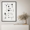 Plakat bez ramy 50x70 - Nocne Zawirowania - abstrakcyjny plakat, czarne kropki i kreski