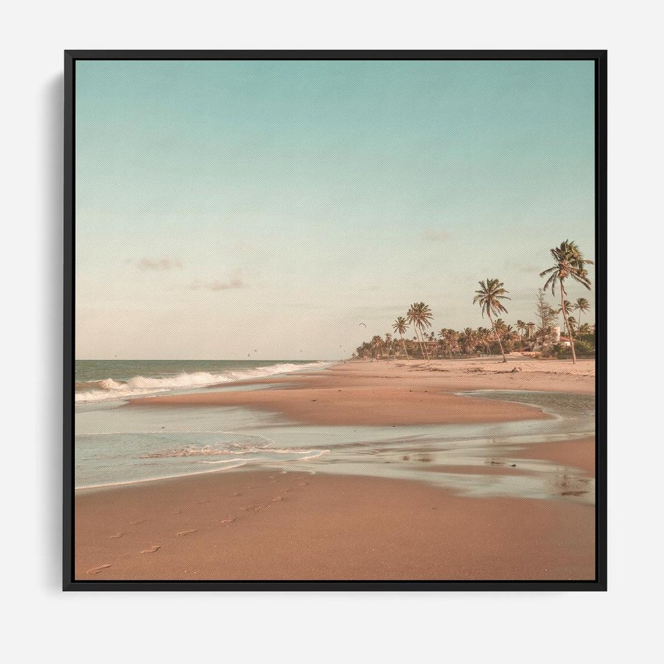 Obraz w ramie 50x50 - Ukojenie na Plaży - fotografia, rajska plaża - rama czarna