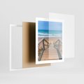 Plakat w ramie 40x50 - Pomost ku Morzu - pomost na plaży, morze - rama biała