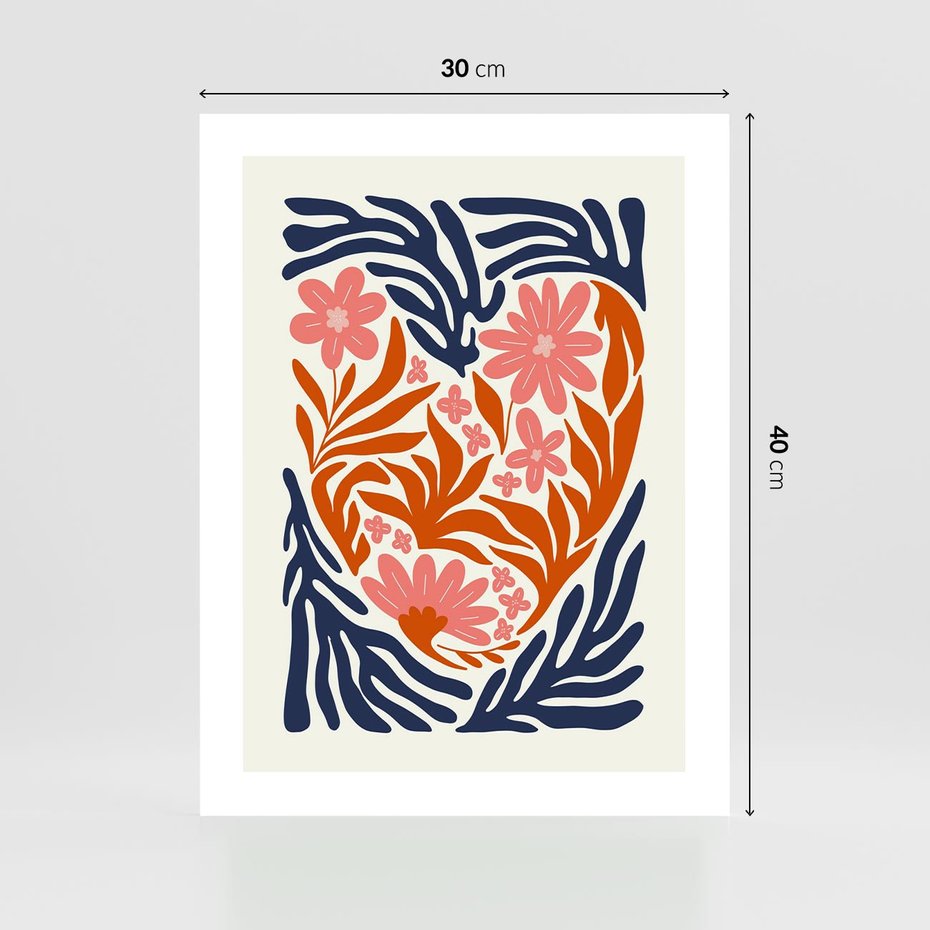 Plakat bez ramy 30x40 - Kwiatami Splecione - kwiaty, nowoczesny plakat