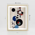 Plakat w ramie 40x50 - Rozkwitające Wibracje Wyobraźni - abstrakcyjna geometryczna kompozycja, koła linie - rama drewno