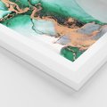 Plakat w ramie 40x50 - Marmur, Zieleń i Złoto - marmur, zieleń i złoto - rama biała