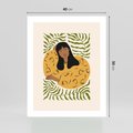 Plakat bez ramy 40x50 - Malowane Odbicia Wyobraźni - nowoczesny plakat, kobieta otoczona liśćmi