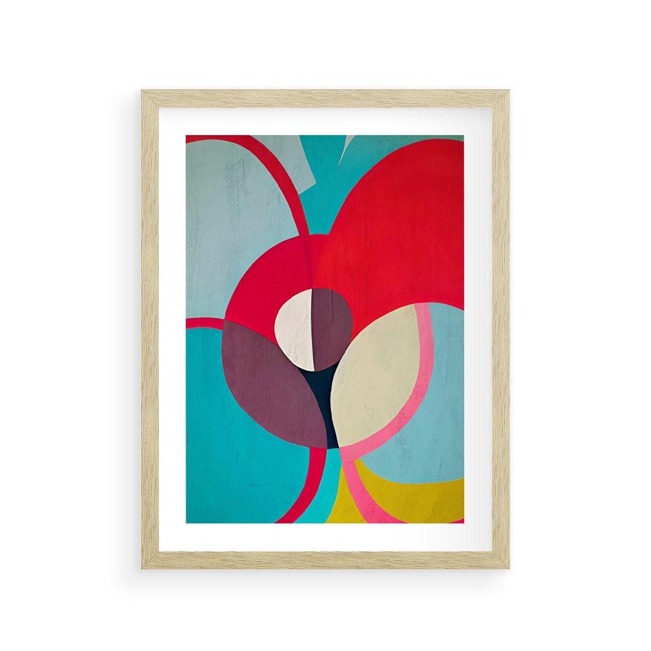 Plakat w ramie 30x40 - Kolorowe Odsłony Inspiracji - abstrakcyjny obraz, olejny - rama drewno