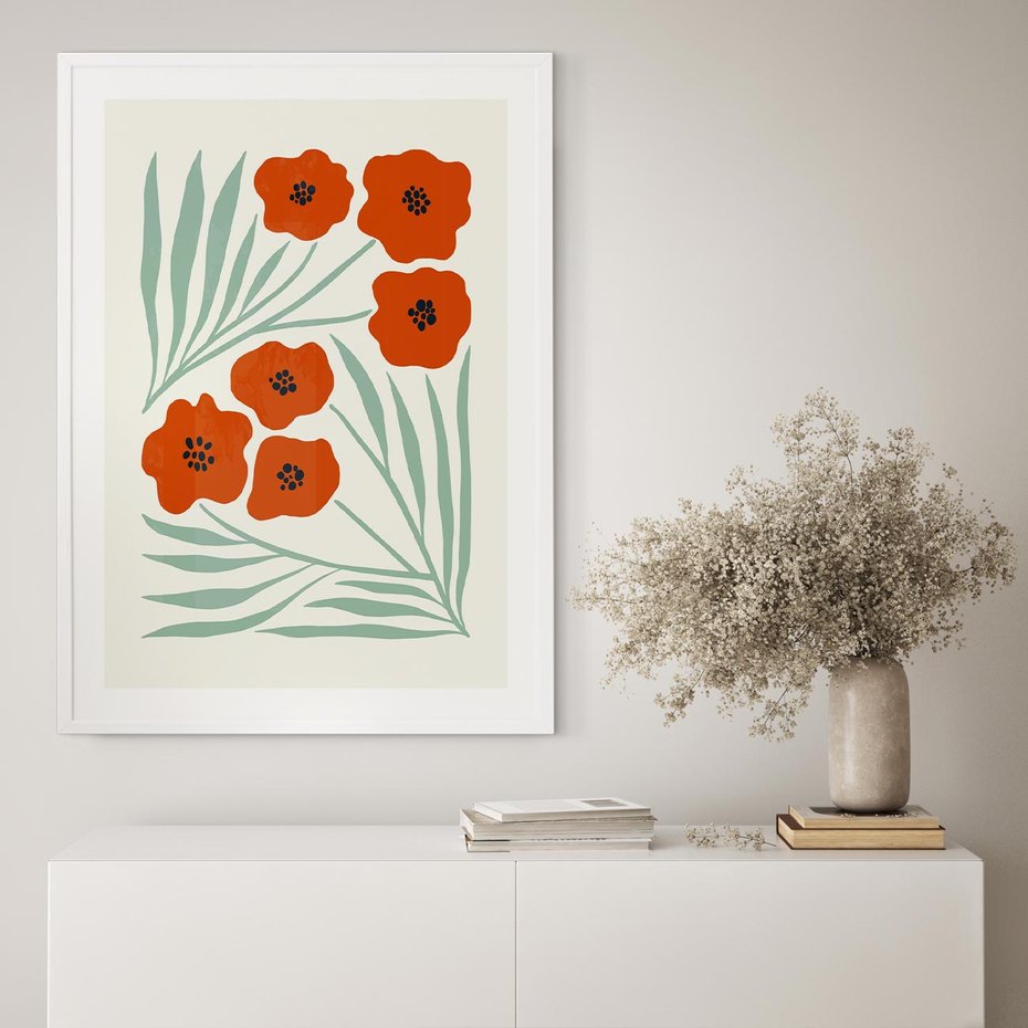 Plakat bez ramy 30x40 - Makowe Odkrycie - czerwone kwiaty, maki