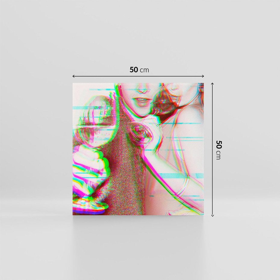 Obraz na płótnie 50x50 - Zakochani na Kliszy - zdjecie, stara prześwietlona klisza