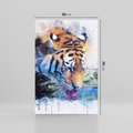 Obraz na płótnie 50x70 - Tygrys w abstrakcyjnym tańcu - tygrys, sztuka