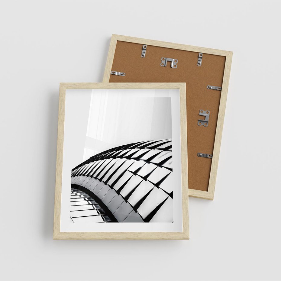 Plakat w ramie 40x50 - Dynamiczne Kształty - architektura, obłe kształty - rama drewno