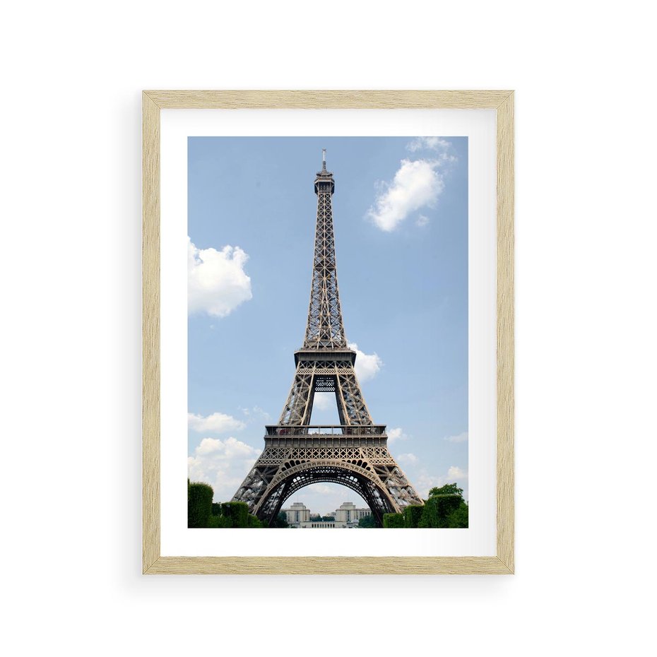Plakat w ramie 30x40 - Paryż z wieżą Eiffla - Eiffla, Paryż - rama drewno