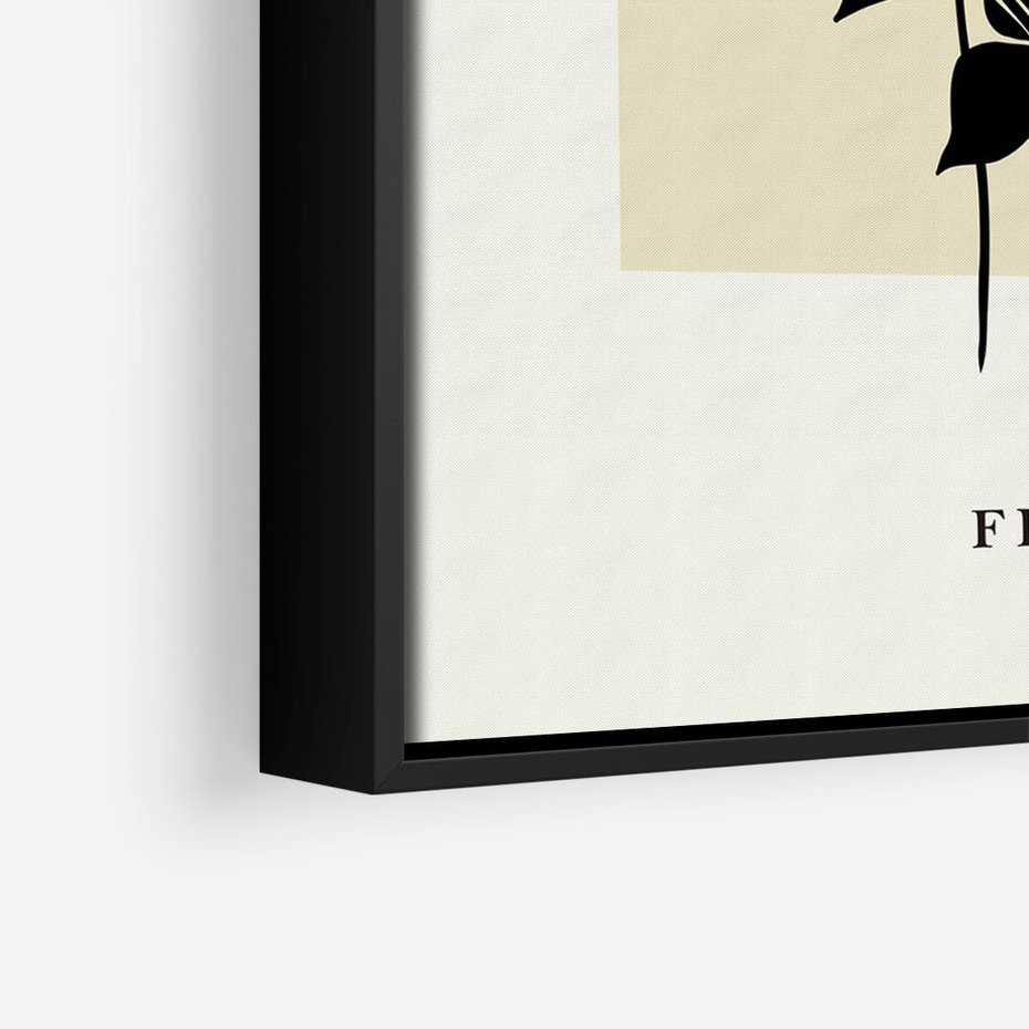 Obraz w ramie 70x100 - Malowane szkicowe tęsknoty - kwiaty, typografia - rama czarna