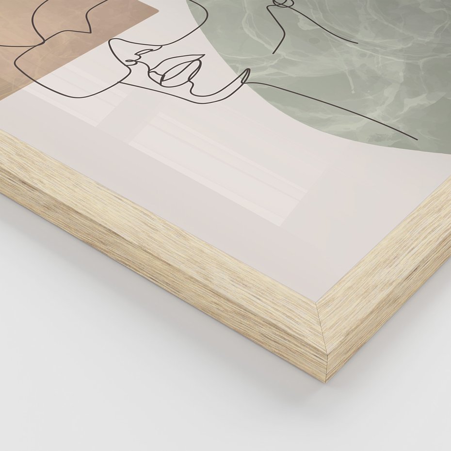 Zestaw obrazy w ramie 40x50 galeria - Twarze, kobiet, nowoczesne, boho - rama drewno