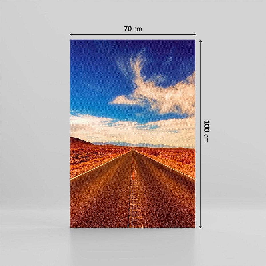 Obraz na płótnie 70x100 - Przygoda na pustynnej drodze - droga, pustynia
