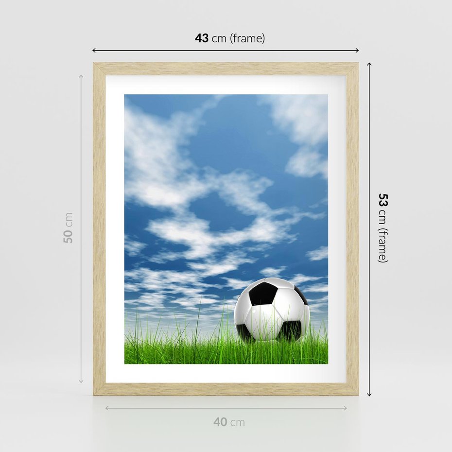Plakat w ramie 40x50 - Piłkarska Pasja - piłka, nożna - rama drewno
