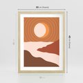 Plakat w ramie 30x40 - Sztuka Zachodu Słońca: Nowoczesna Sceneria - plakat, nowoczesna grafika - rama drewno