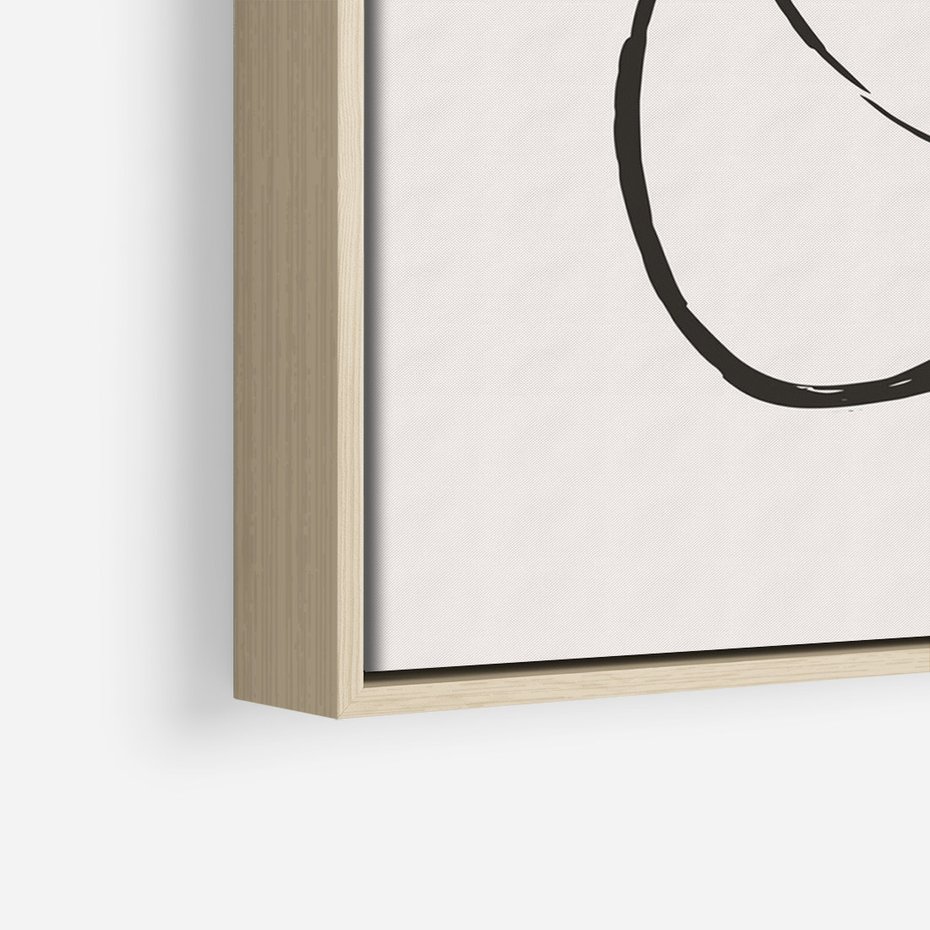 Obraz w ramie 70x100 - Modernistyczne Refleksje - abstrakcyjne szkicowane linie, minimalizm - rama drewno