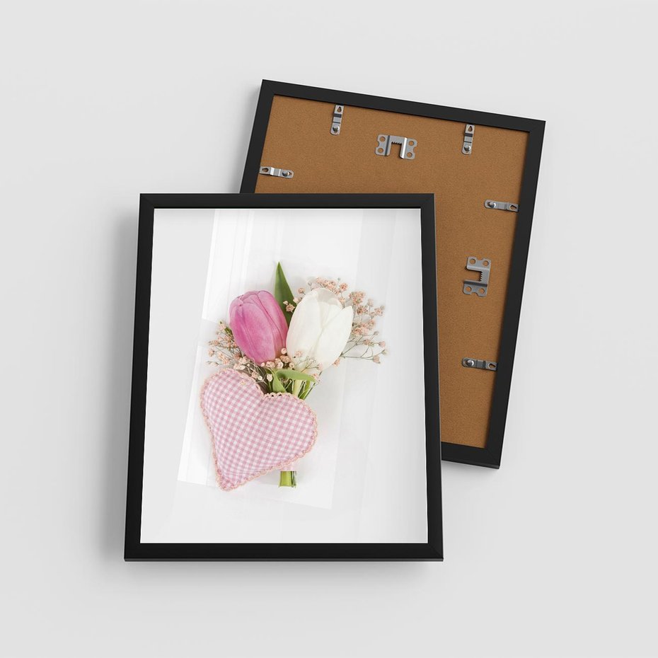 Plakat w ramie 40x50 - Kolorowa Harmonia - kwiaty, bukiet - rama czarna