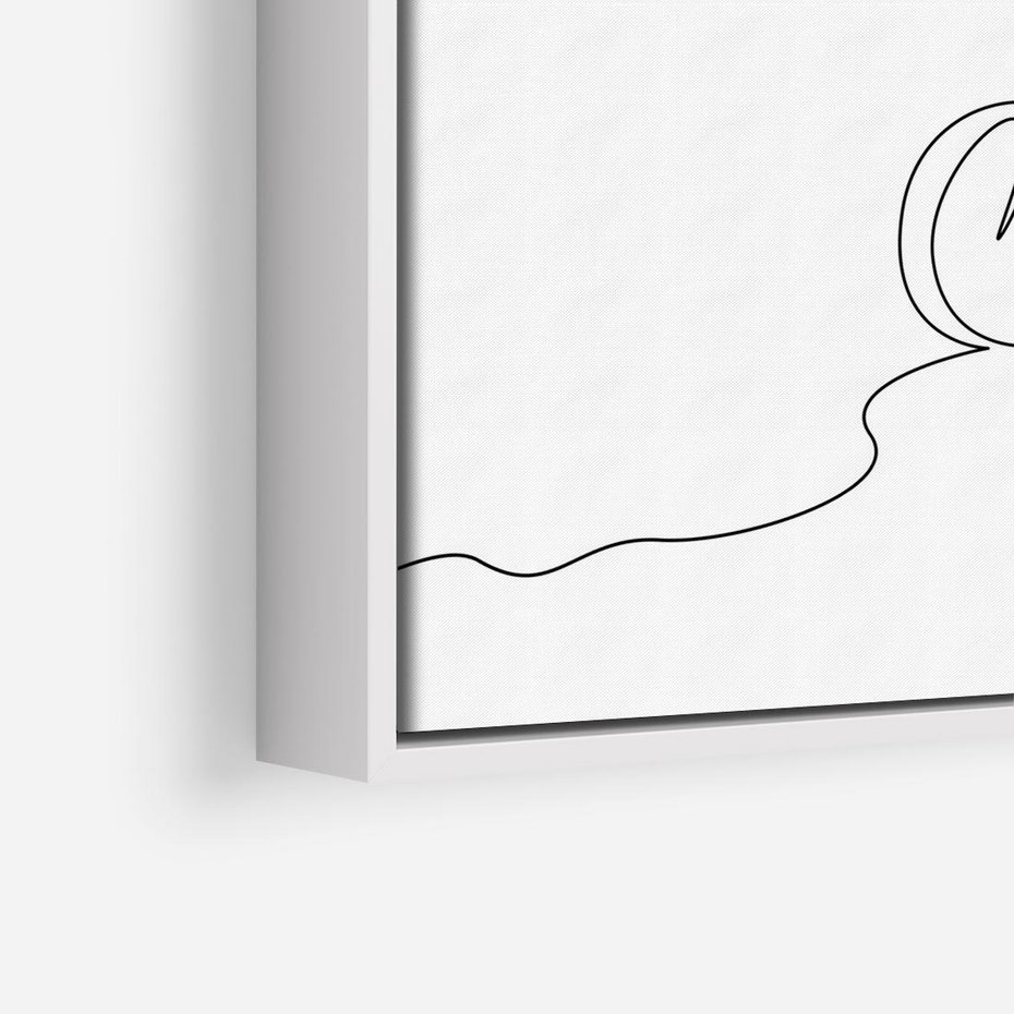 Obraz w ramie 80x80 - Minimalistyczna Przejażdżka - szkic, minimalizm - rama biała