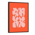 Obraz w ramie 50x70 - Taniec Abstrakcji - kwiaty, energetyczne pomarańczowe tłó - rama czarna