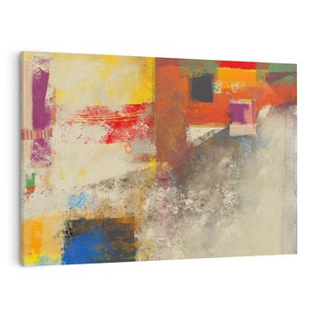 Obraz na płótnie 100x70 - Abstrakcja olejna - kształty i kolory - abstrakcja, olejna
