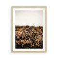 Plakat w ramie 50x70 - Krajobraz W Naturze: Beże i Brązy - suche krzewy, natura - rama drewno