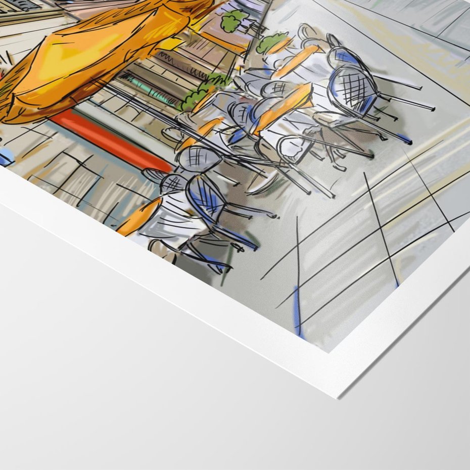 Plakat bez ramy 21x30 - Kawiarenkowy Szkic - malowany, szkic