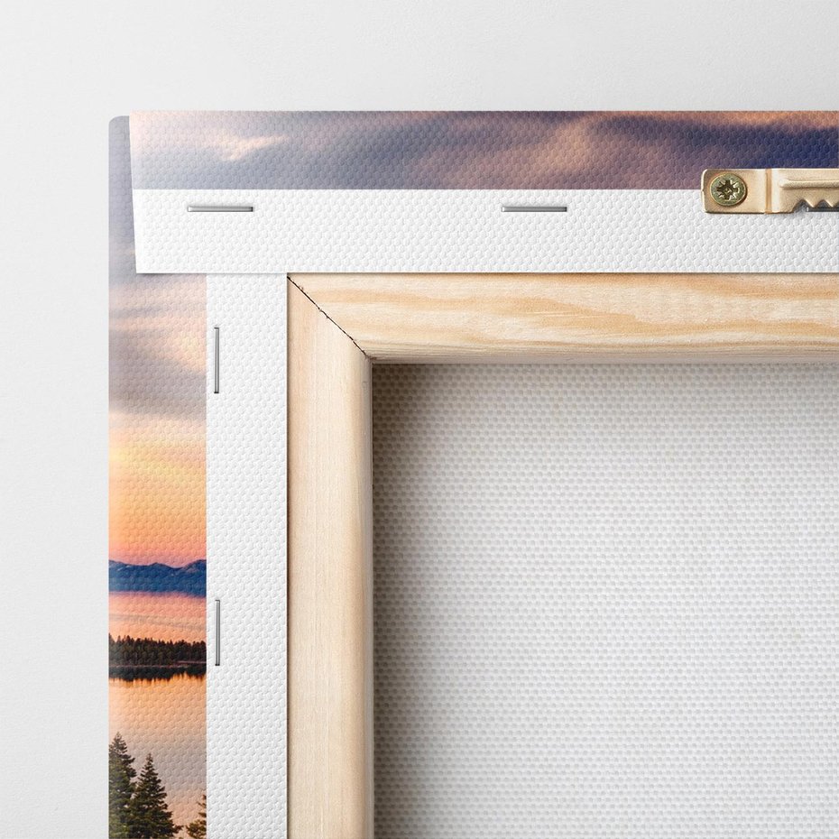 Obraz na płótnie 70x50 - Jezioro w lesie spokój natury - jezioro, las