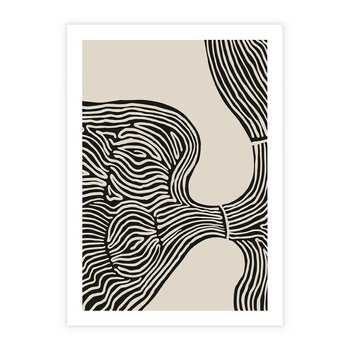 Plakat bez ramy 21x30 - Harmonijne Kształty - abstrakcyjne ryciny, czarno biały