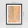 Plakat w ramie 30x40 - Grafika Boho w Odcieniach Pomarańczu - boho słońce, grafika - rama czarna