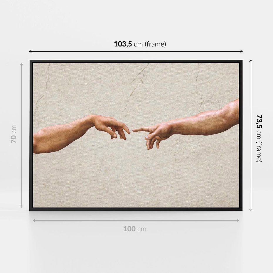 Obraz w ramie 100x70 - Antyczna Twórczość - inspiracja, Michał Anioł - rama czarna