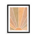 Plakat w ramie 40x50 - Grafika Boho w Odcieniach Pomarańczu - boho słońce, grafika - rama czarna