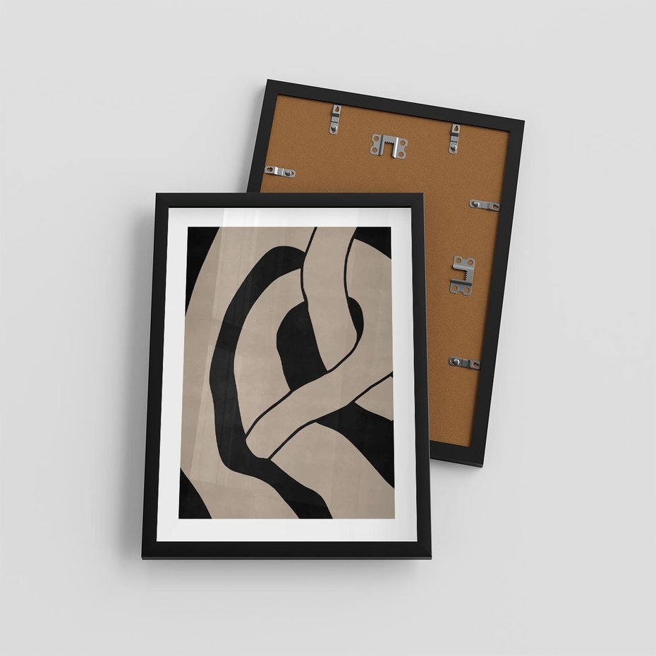 Plakat w ramie 30x40 - Obce Wariacje - abstrakcyjne linie, mroczny plakat - rama czarna