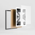 Plakat w ramie 30x40 - Architektoniczna Symetria - architektura, wysoki wieżowiec - rama czarna