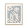 Plakat w ramie 40x50 - Kwiatowe Kształty - kwiaty, nowoczesne i minimalistyczne - rama drewno