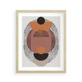 Plakat w ramie 40x50 - Abstrakcja w Odcieniach Brązu i Beżu - geometria, abstrakcyjna grafika - rama drewno