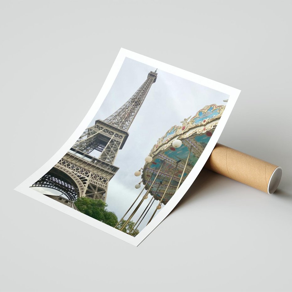 Plakat bez ramy 40x50 - Delikatność kolorów - wieża, Eiffla