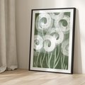 Plakat w ramie 40x50 - Spokojne Plamy Natury - zielony plakat, roślinne motywy - rama czarna