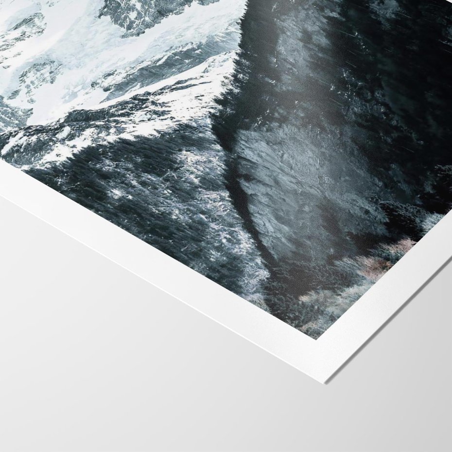 Plakat bez ramy 21x30 - Góry w Zimowym Uścisku - góry, ośnieżone szczyty