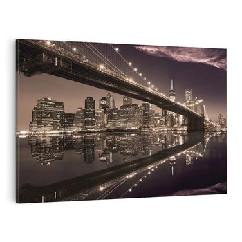 Obraz na płótnie 100x70 - Most na nocnym horyzoncie - most, noc