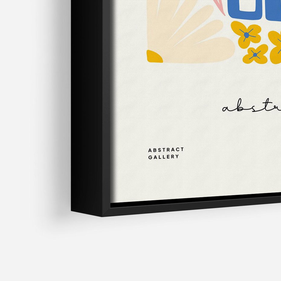 Obraz w ramie 50x70 - Złote Impulsy - typografia, kwiaty - rama czarna