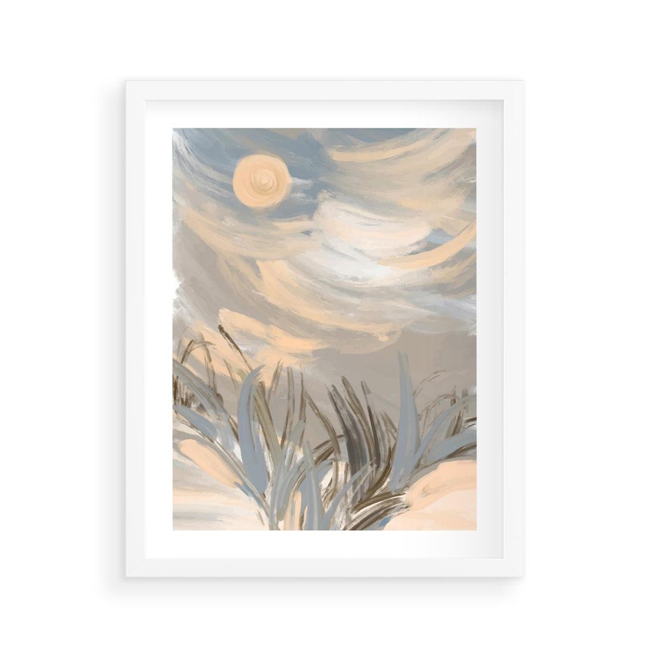 Plakat w ramie 40x50 - Światłości Taniec - akwarela, obraz - rama biała