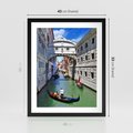 Plakat w ramie 40x50 - Romantyczna gondola w Wenecji - Wenecja, gondola - rama czarna