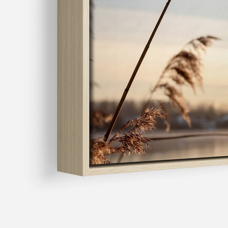 Obraz w ramie 80x120 - Naturalna Delikatność - trawy, boho - rama drewno