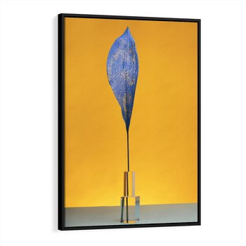 Obraz w ramie 50x70 - Niebiańskie liście - liść, liście - rama czarna