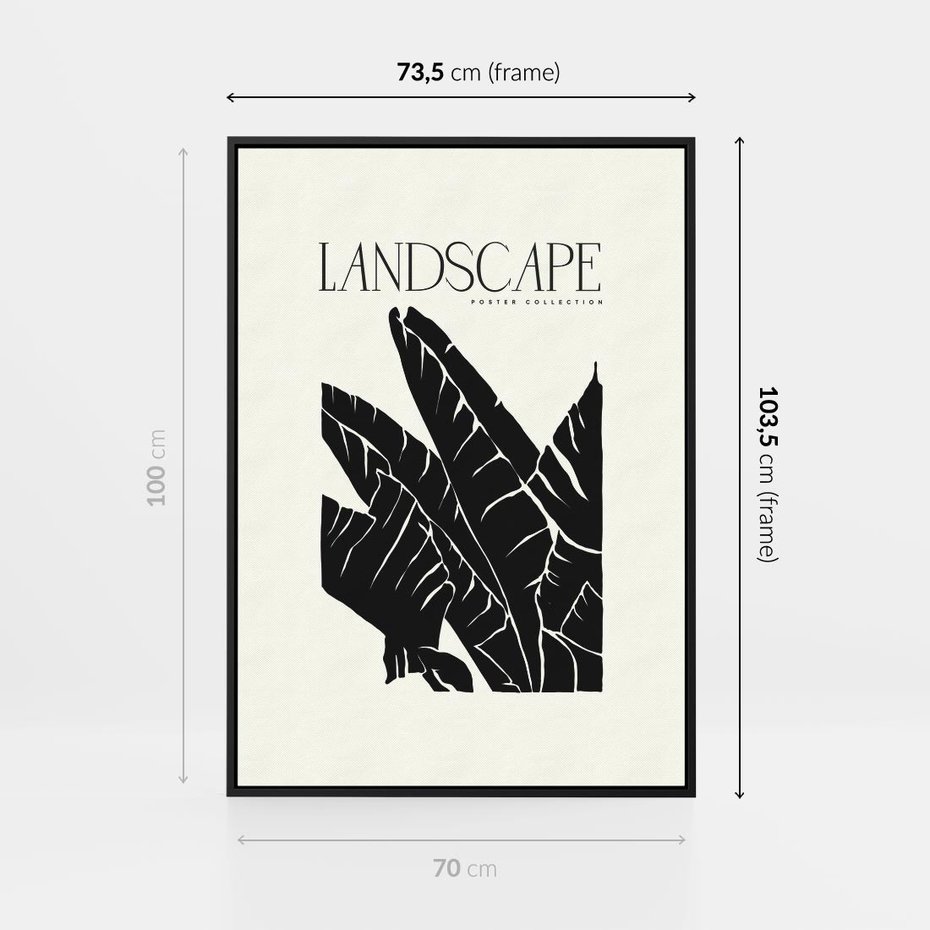 Obraz w ramie 70x100 - Rytmy roślinnego życia - nowoczesna sztuka, minimalistyczny styl - rama czarna